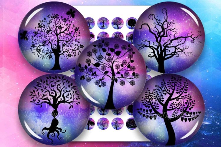 Tree Silhouettes Tree of Life Printable Circles Tree Circles