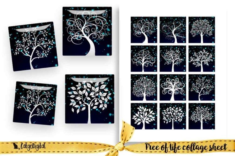 Tree of Life Squares Digital printable images