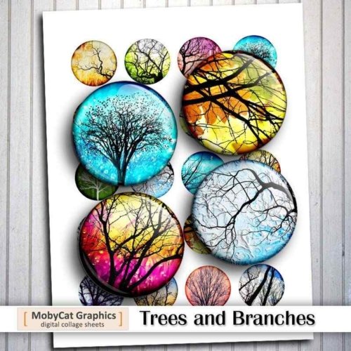 Trees and Branches Printable Digital Collage Sheet