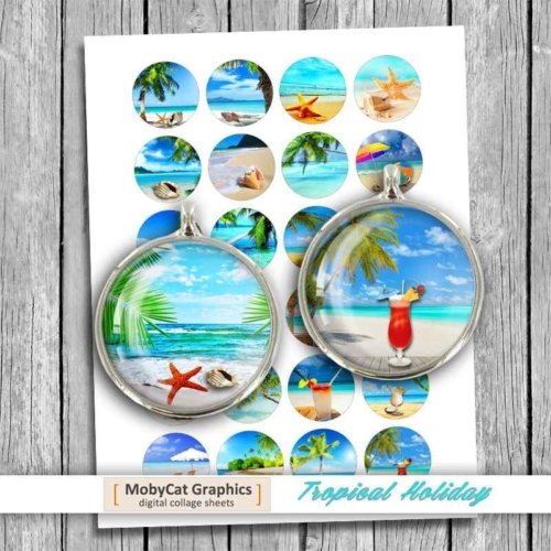 Tropical Holiday Printable Circles