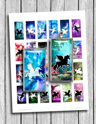 Unicorns Printable Domino Images