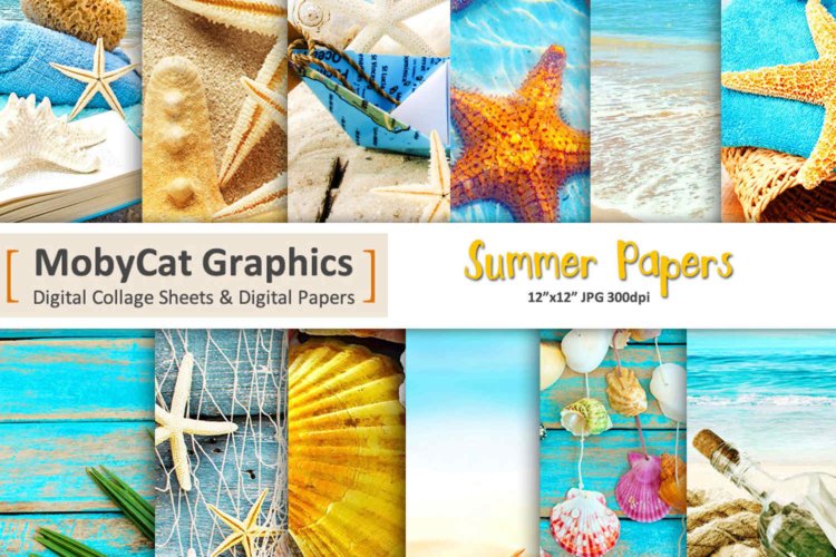 Summer Digital Scrapbook Papers