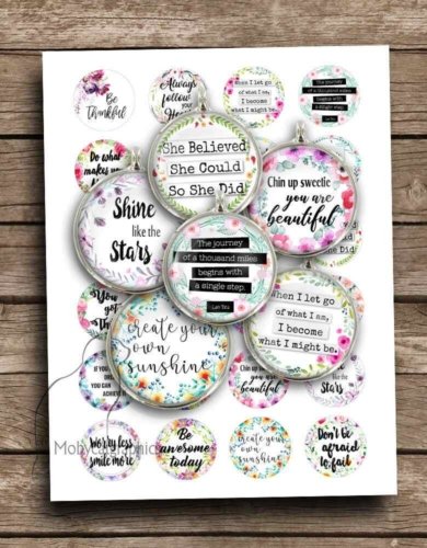 Uplifting Quotes Printable Digital Collage Sheet