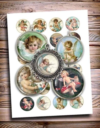 Victorian Angels Printable Cherubs Digital Collage Sheet