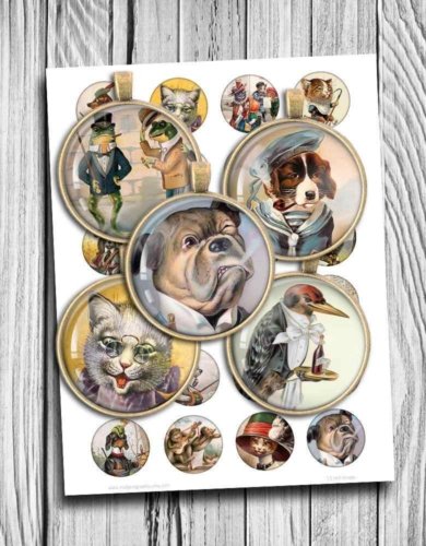 Victorian Animals Printable Images Digital Collage Sheet