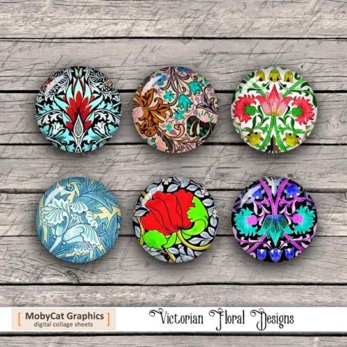 Victorian Floral Patterns Printables Digital Collage Sheet