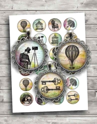 Victorian Steampunk Digital Collage Sheet