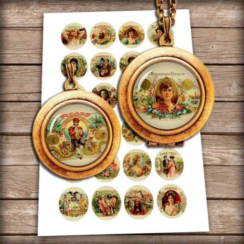 Vintage Cigar Box Labels Digital Collage Sheet