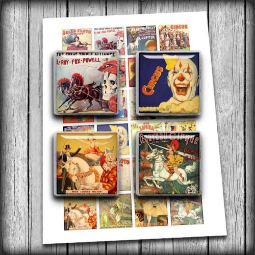 Vintage Circus Posters Printable Digital Collage Sheet