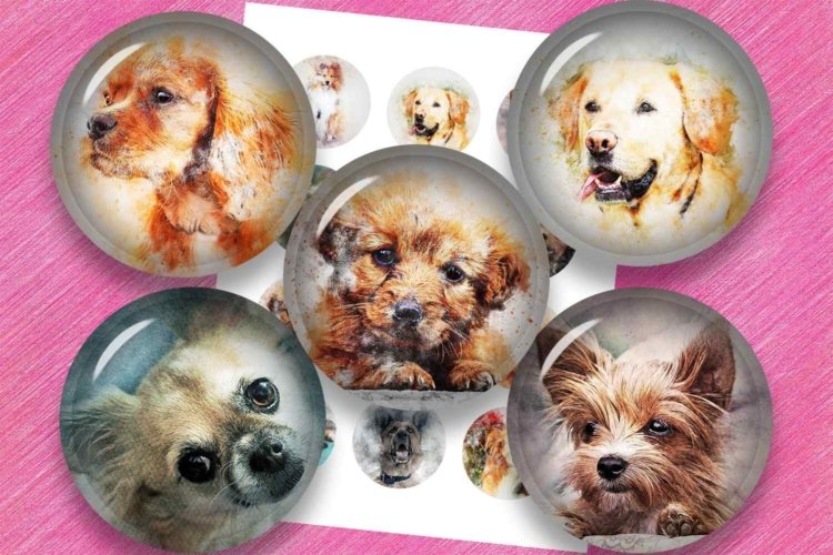 Vintage Dogs Printable Images Pendants Images Bottlecaps