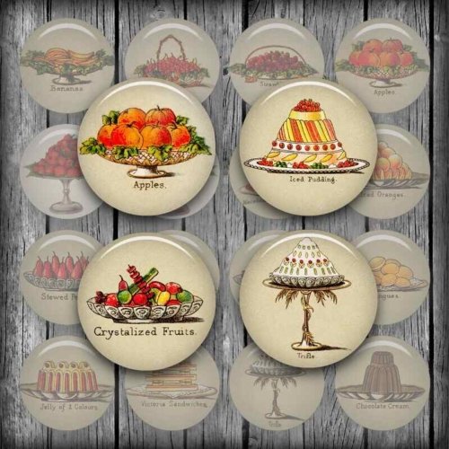 Vintage Fruits and Sweets Digital Collage Sheet