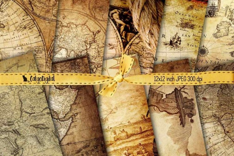 Vintage Maps Background Papers