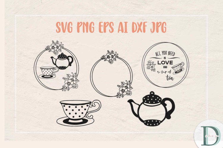 Vintage Tea Cup SVG Tea Party SVG Vintage Coffee Cups SVG