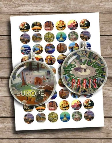 Vintage Travel Posters Printable Digital Collage Sheet
