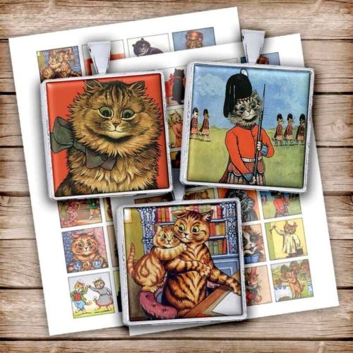 Whimsical Cats Digital Collage Sheet