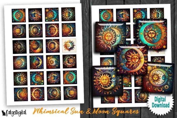 Whimsical Sun and Moon Celestial Printable