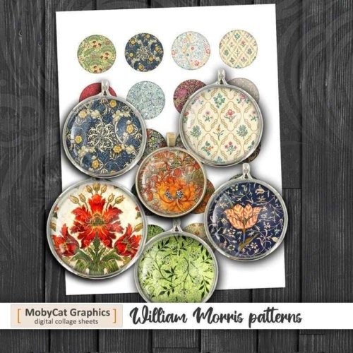 William Morris Patterns Prinable Rounds