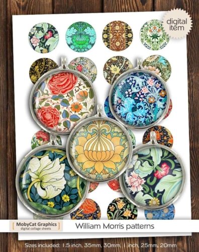 William Morris Printable patterns Collage Sheet