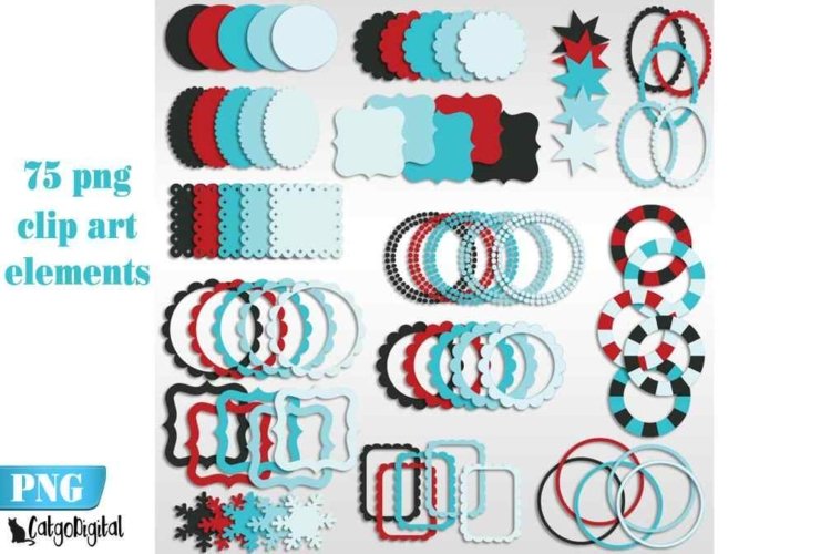 Winter Clip Art PNG Digital Scrapbooking Individual files