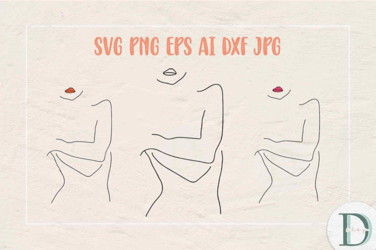 Woman Line Face Vector SVG Female Minimalist Printable