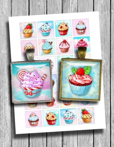 Yummy Cupcakes Digital Collage Sheet