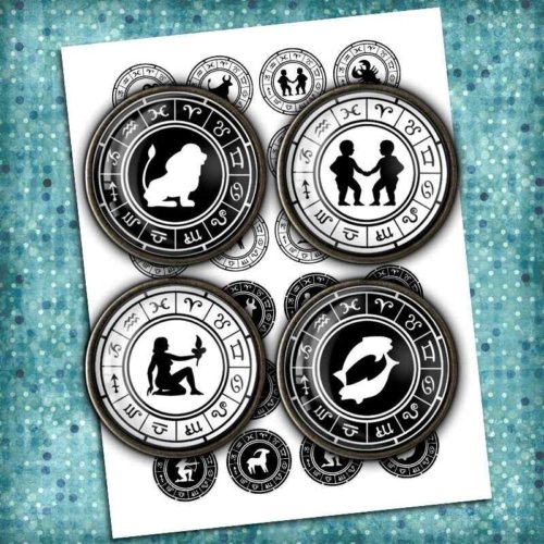 Zodiac Signs Digital Collage Sheets