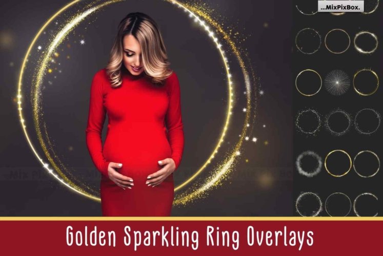 Golden Sparkling Ring Overlays