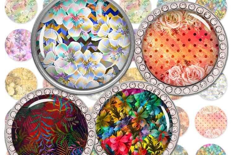 Digital Collage Sheet Flowers Digital Images Printable Image