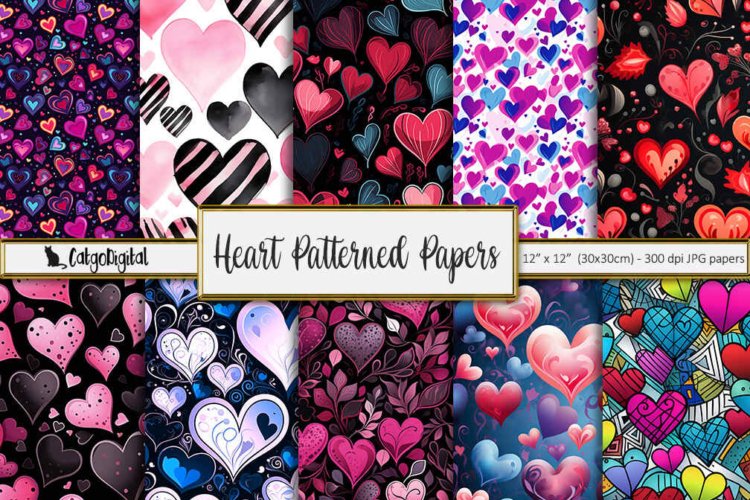 Heart Patterned Papers