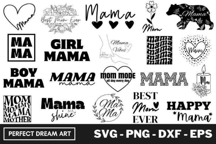 Mama, Mom, Mother Svg Bundle Outline