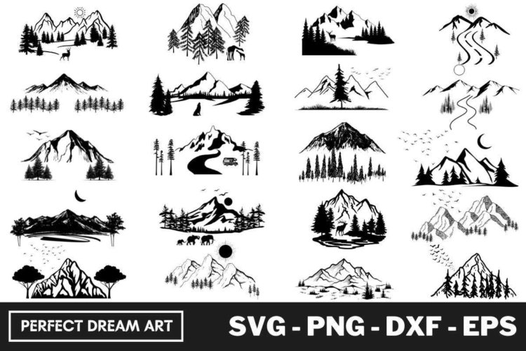 Mountains Silhouette Forest Outdoor