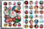 Merry Christmas Printable circles Digital Collage Sheet